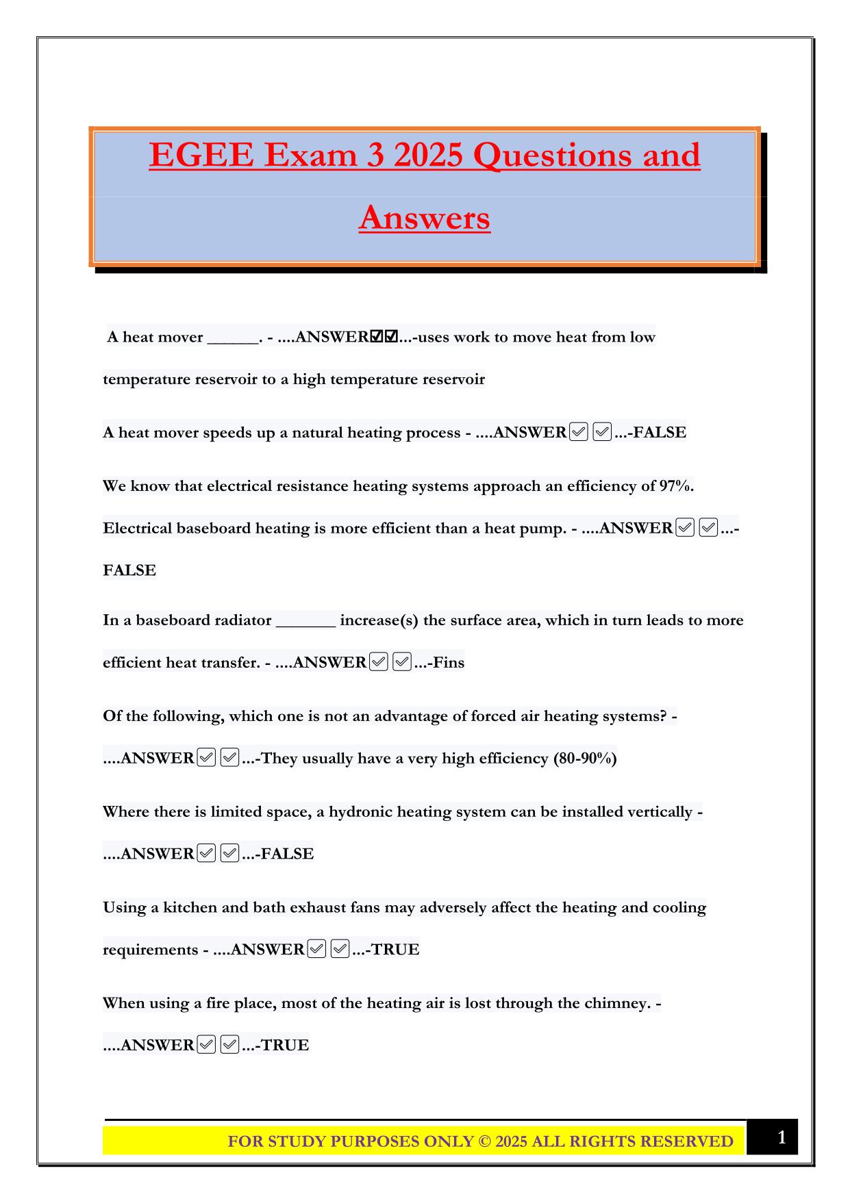 EGEE Bundled Exams 2025/2026 |Questions and Answers |100% Pass