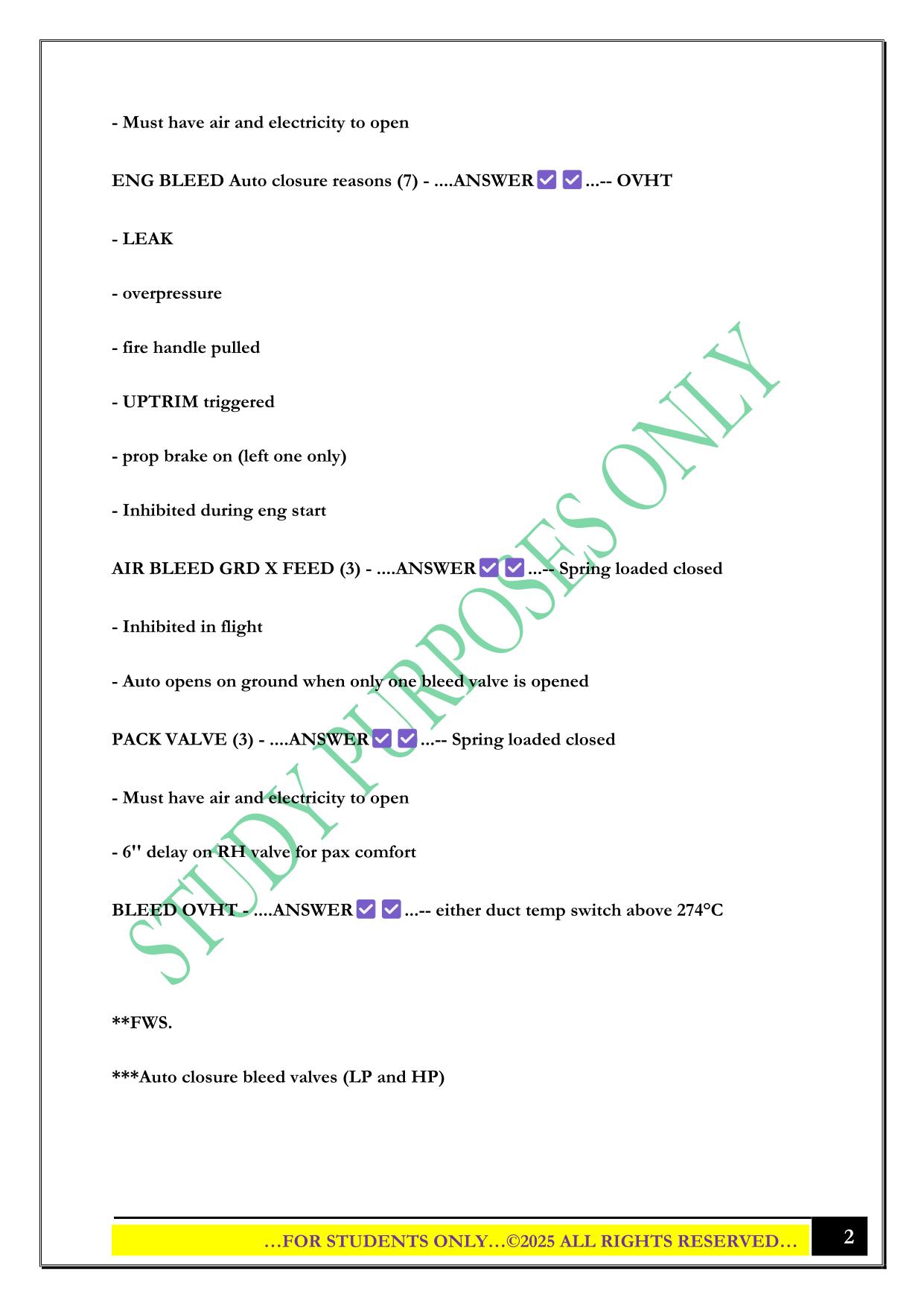 ATR72-600 SYSTEMS EXAM 2025 QUESTIONS AND ANSWERS