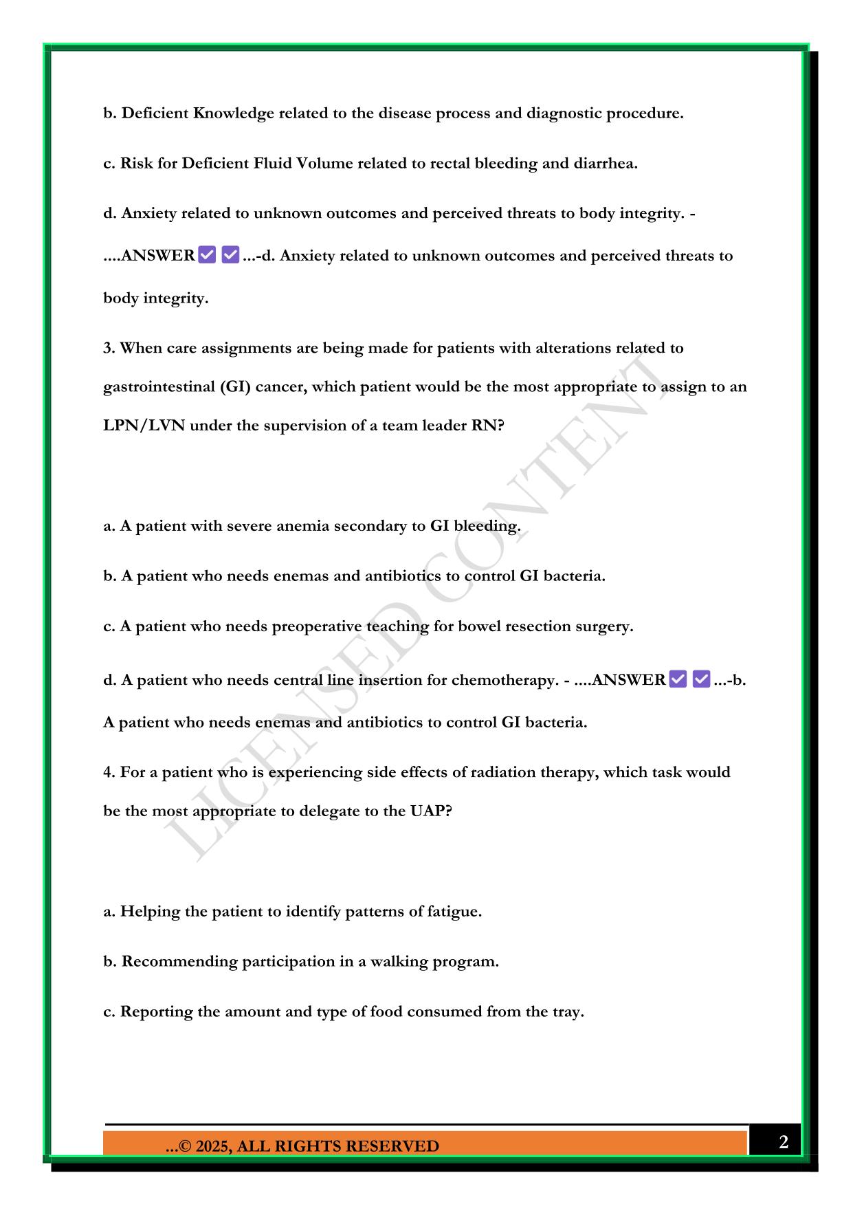 LEADERSHIP AND MANAGEMENT PRACTICE QUESTIONS WITH ANSWERS