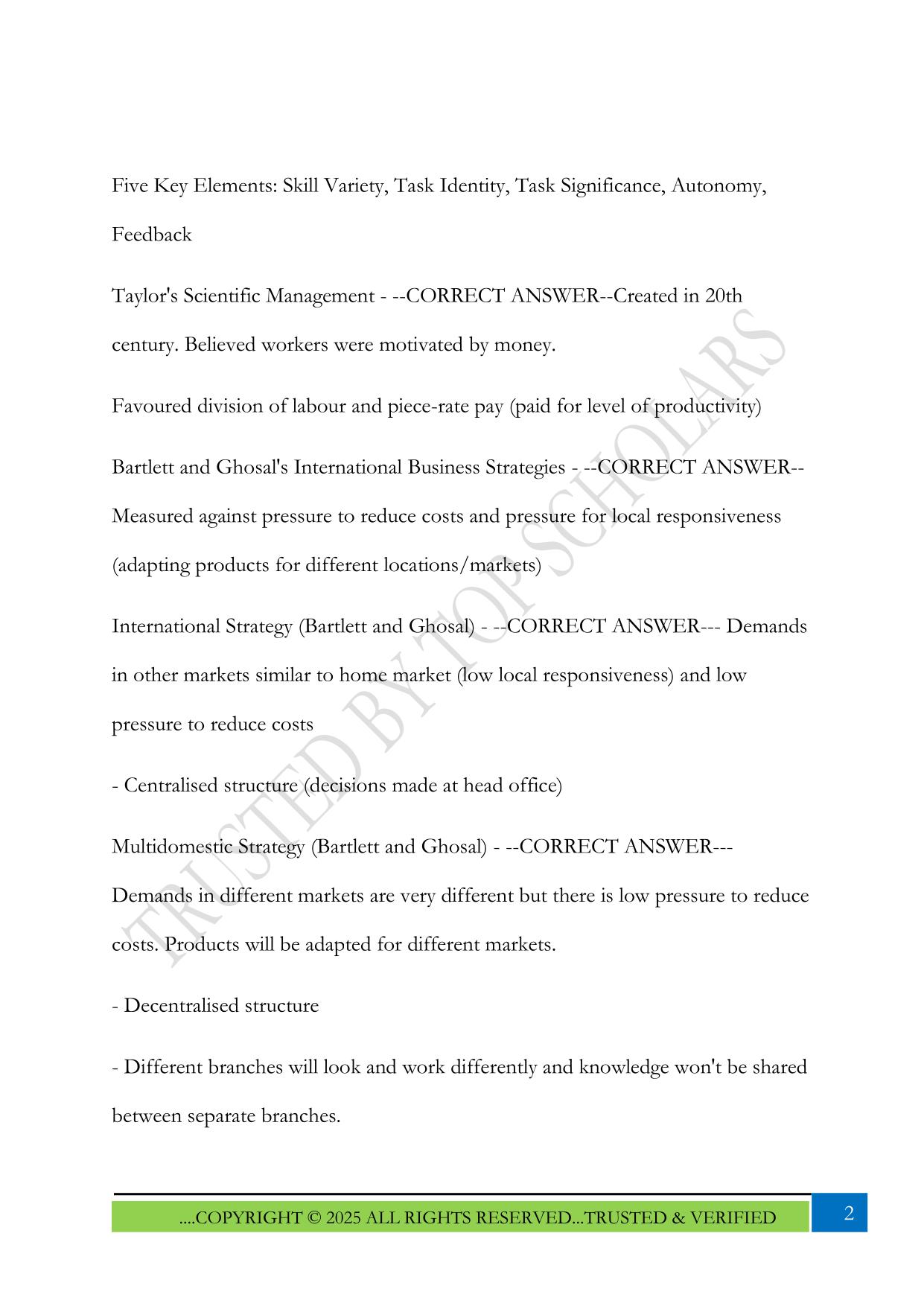 Business Theories (AQA A-Level) Exam 2025 Questions and Answers