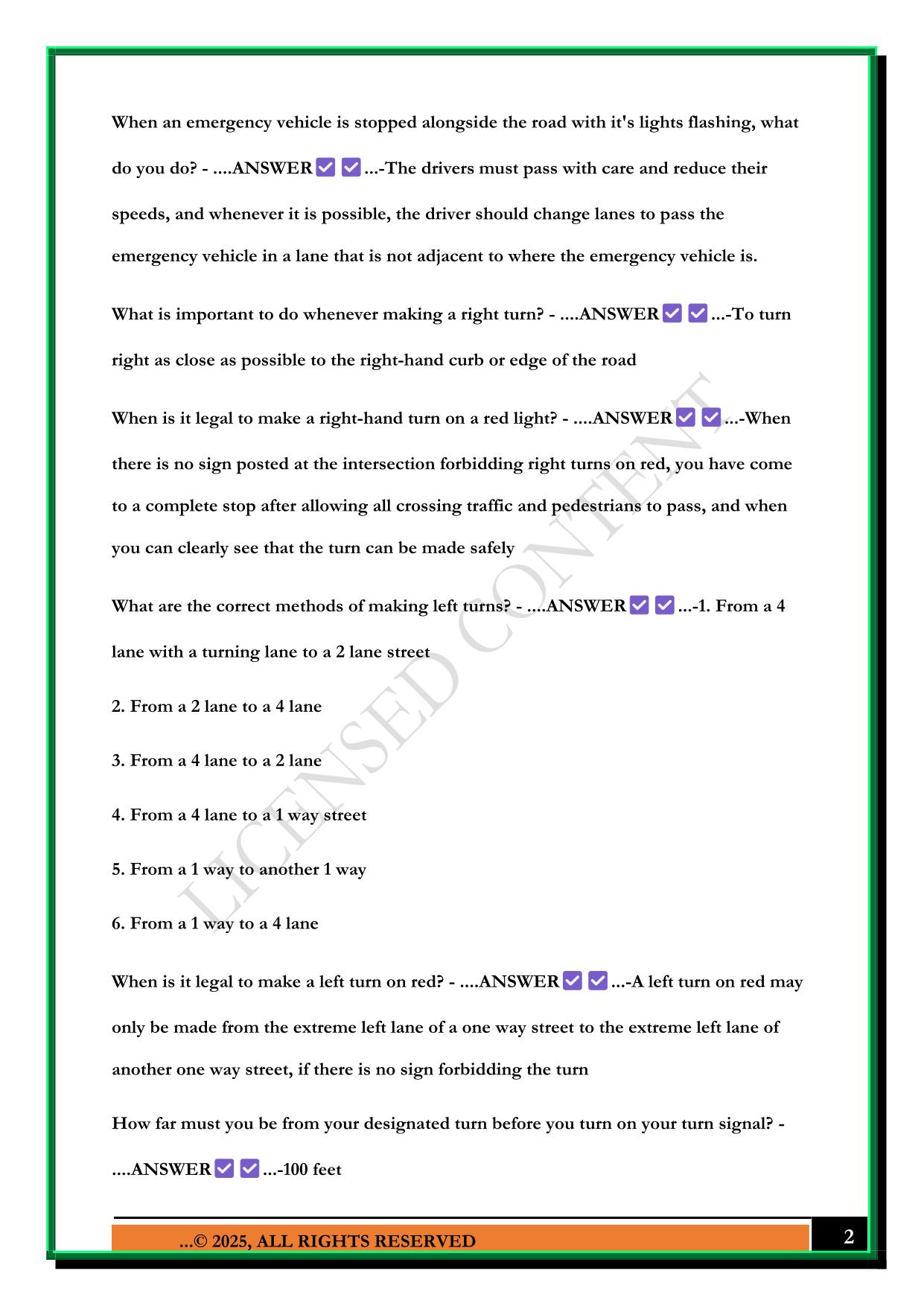 OHIO PERMIT TEST 2025 QUESTIONS AND ANSWERS