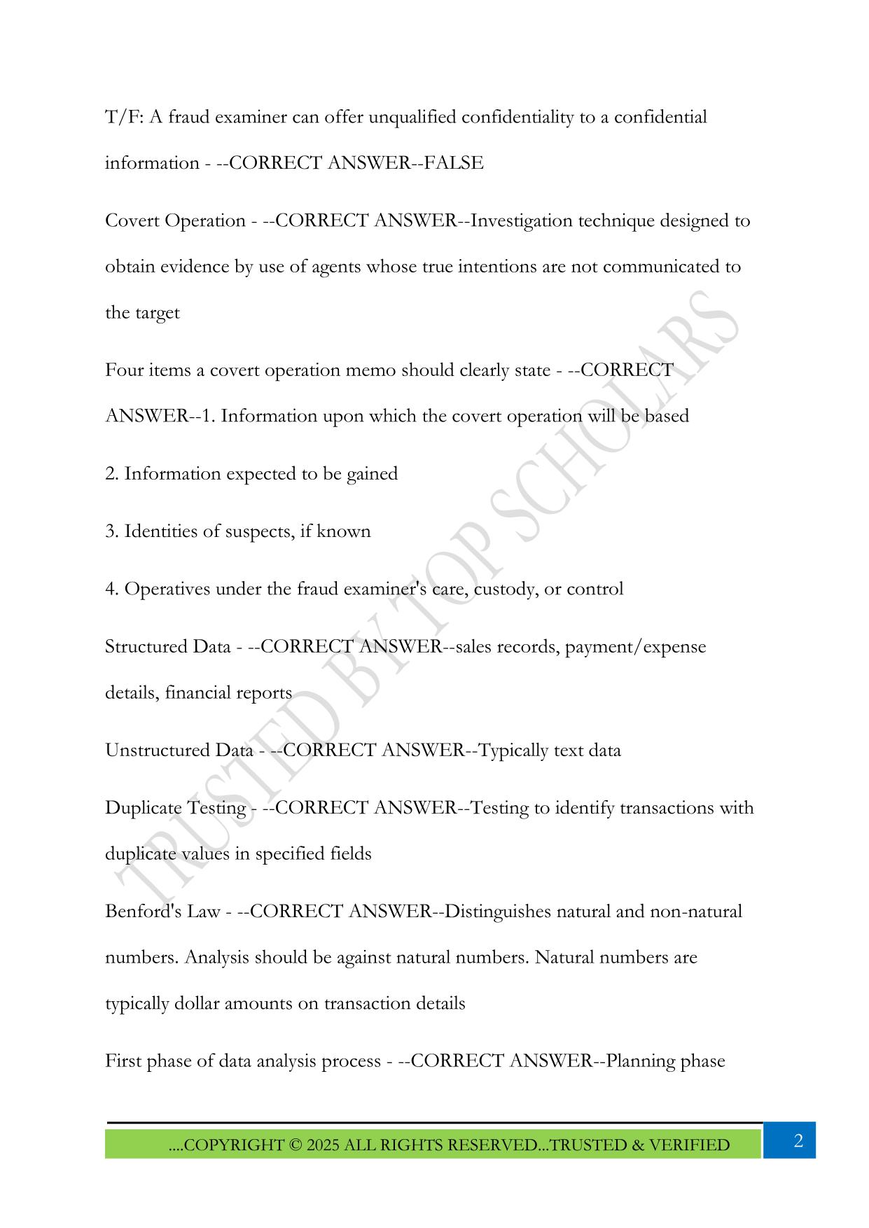 CFE Exam – Investigation 2025 Questions and Answers